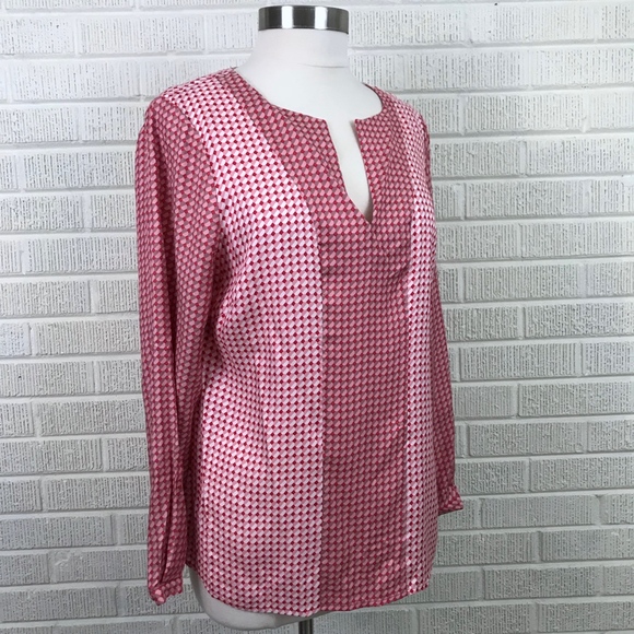 Boden 12R Silky Panel Top Blouse WA632 Geometric - Picture 2 of 8